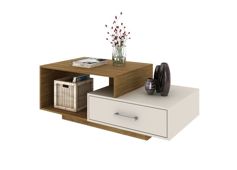 Rectangular Wooden Modern Coffee table with Drawer - Caffey